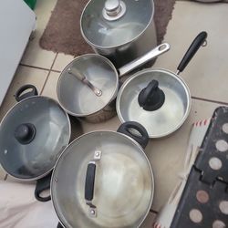 5 Pots For Kitchen And Tea Pot
