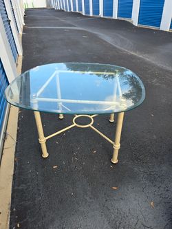 Glass Top Patio Dining Table