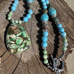 Turquoise Agate Pendant Necklace