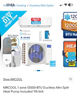 Hurry up for sale!!!     MRCOOL 1 zone 12000-BTU Ductless Mini Split Heat Pump Included 115-Volt