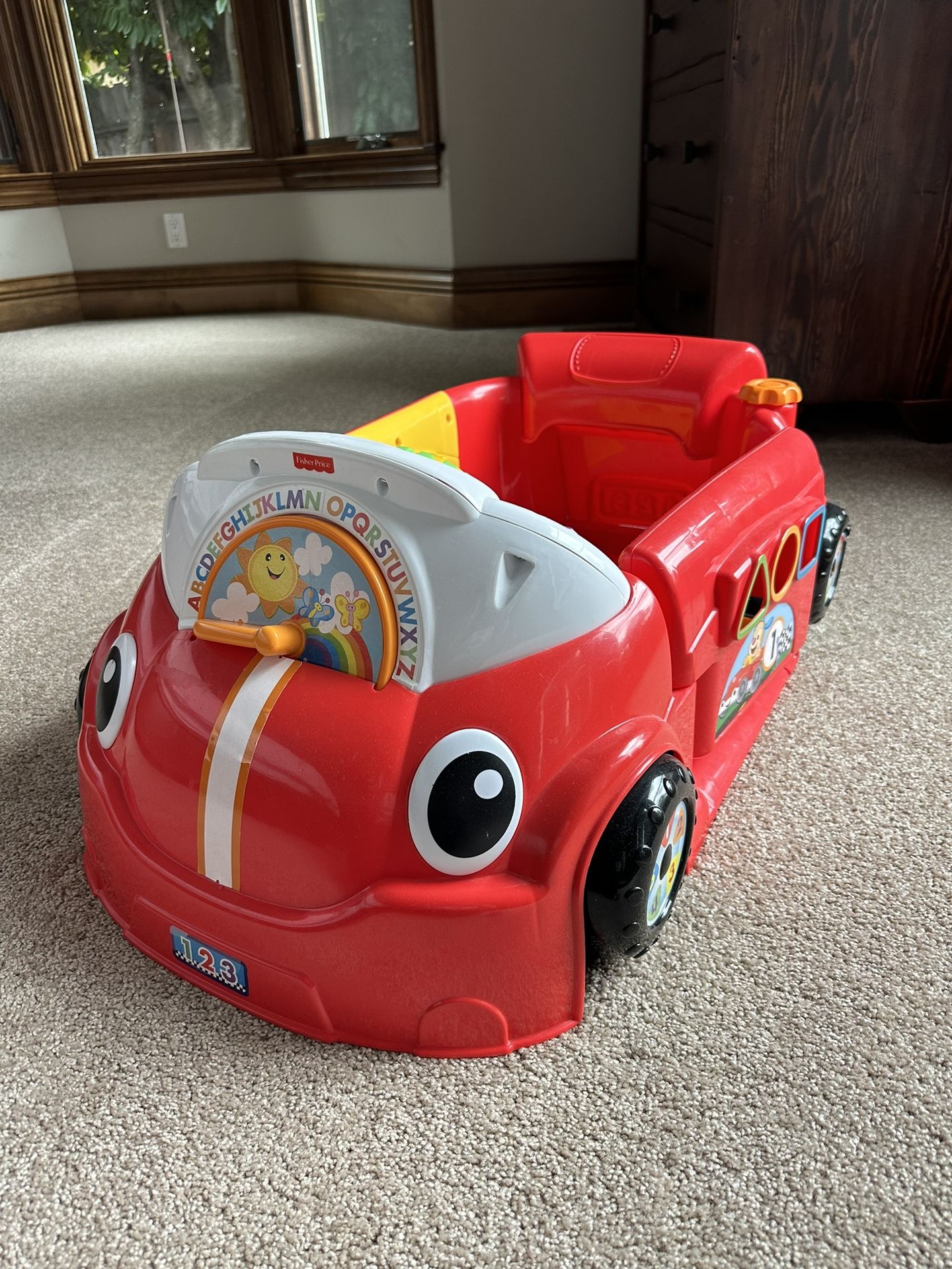 Fisher-Price Baby Toy Laugh & Learn Crawl Around Car Red Activity Center with Educational Music & Lights