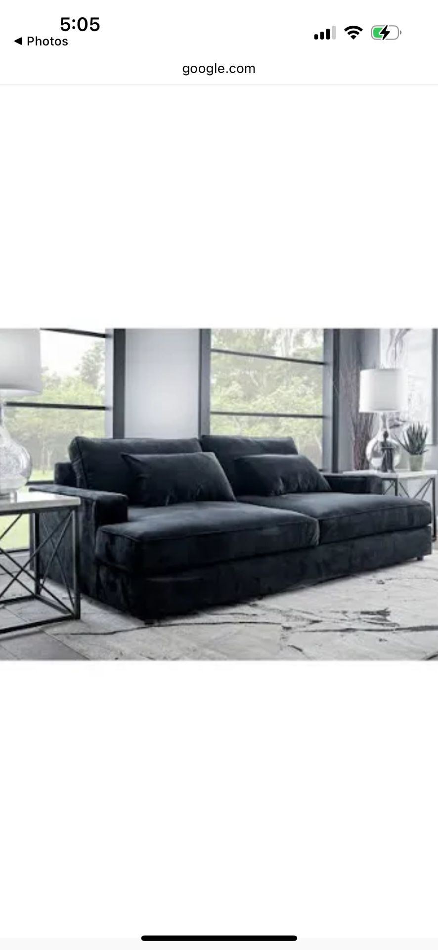 Black Velvet Sofa