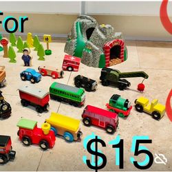 $15 For All Brio adventure Tunnel plus Wooden trains 🚂 and accessories All included