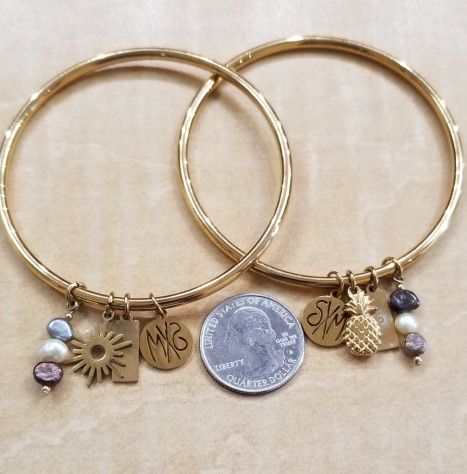 Two Bangle Bracelets By Keshi