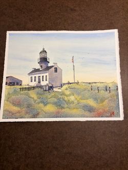 Point Loma Lighthouse 8x10” Original Watercolor Painting