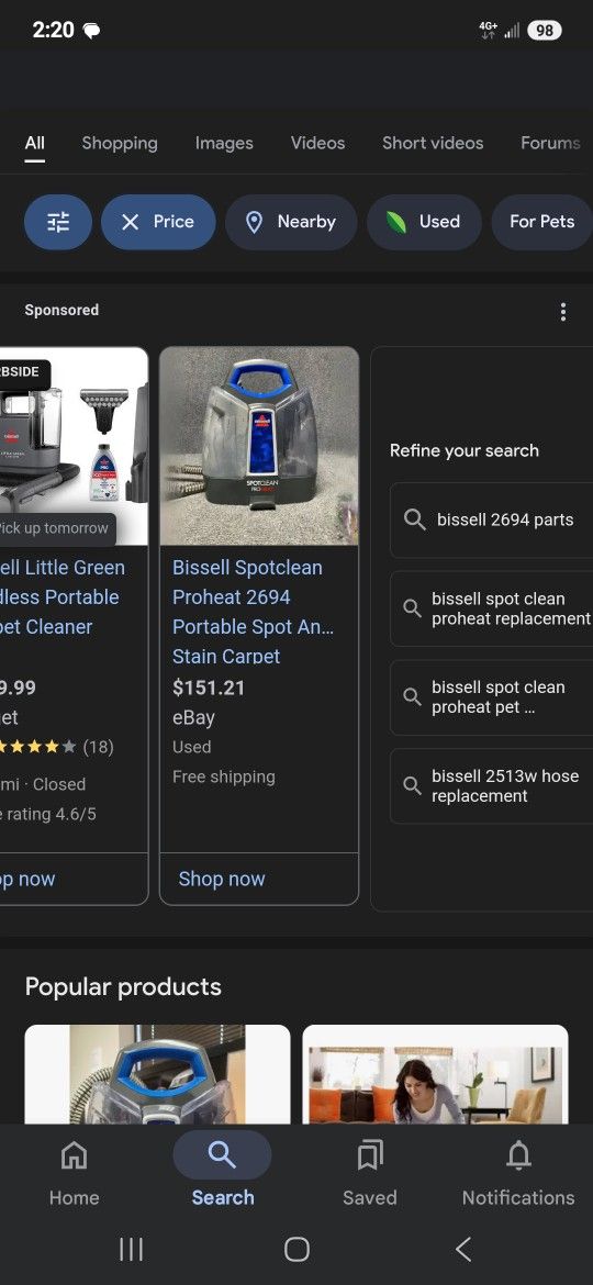 Spotclean Proheat Bissell Model 2694