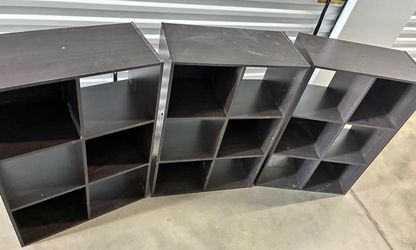 Dark Brown Cube Storage Shelving Unit Set