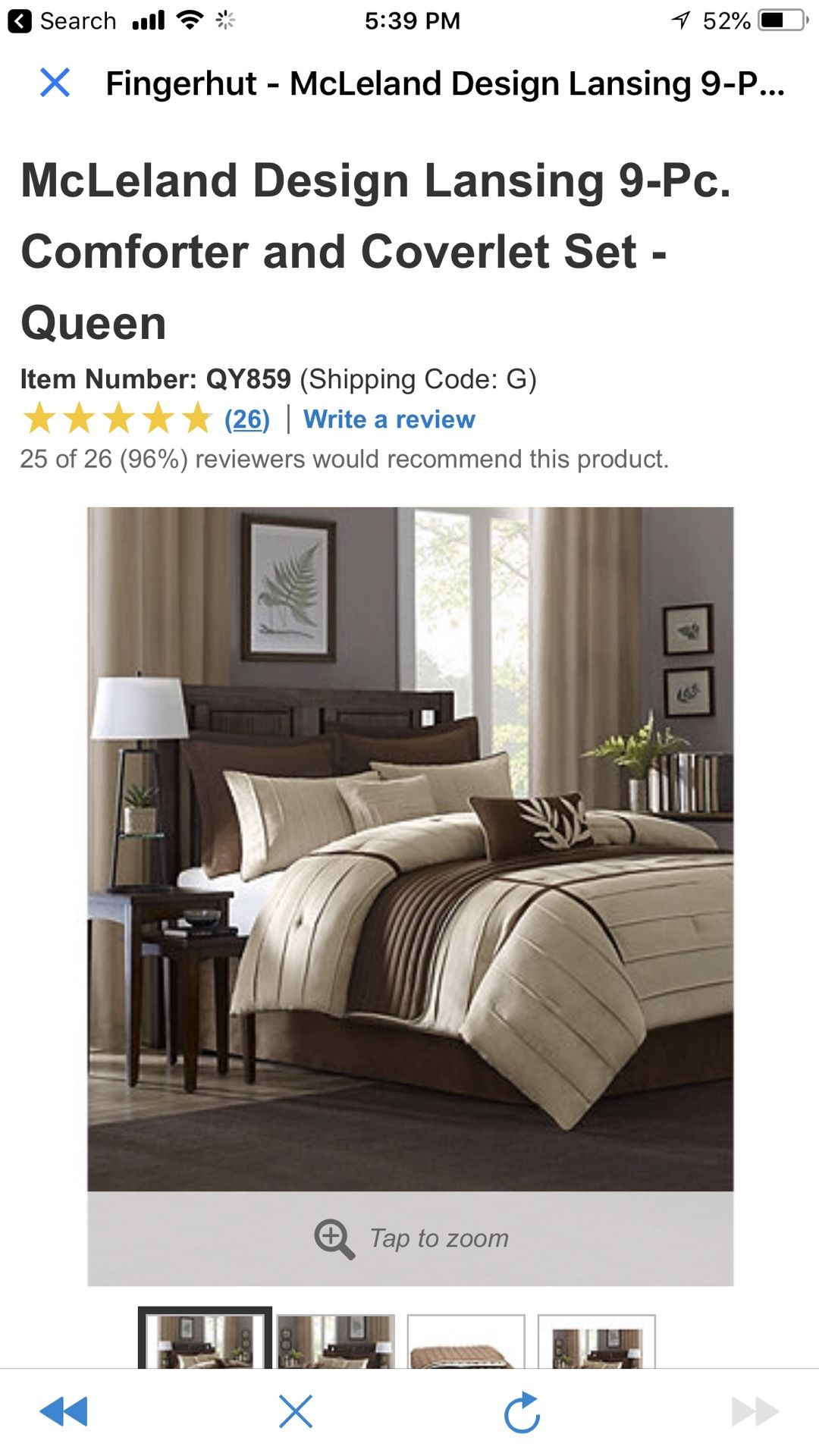 9 pc comforter set with Coverlet