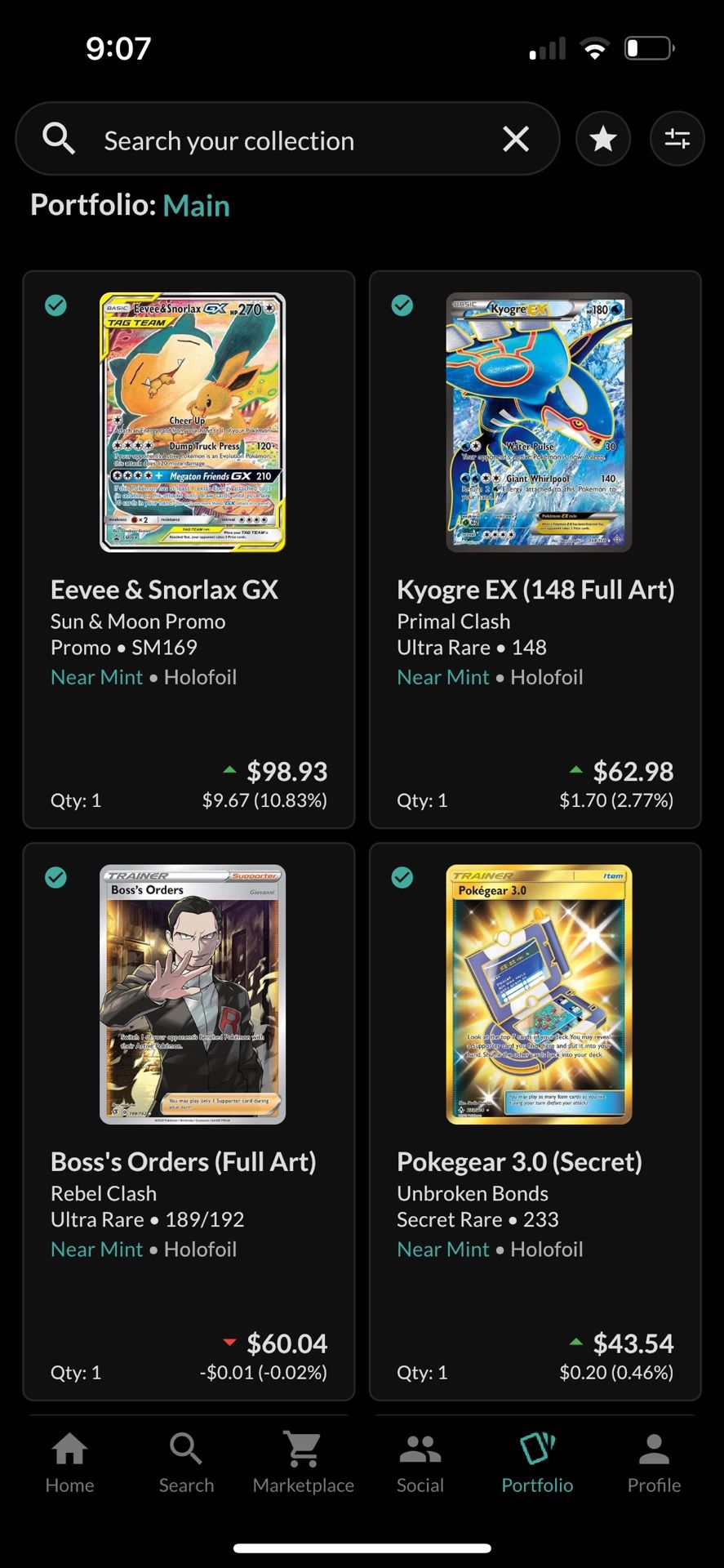 NM Pokemon cards