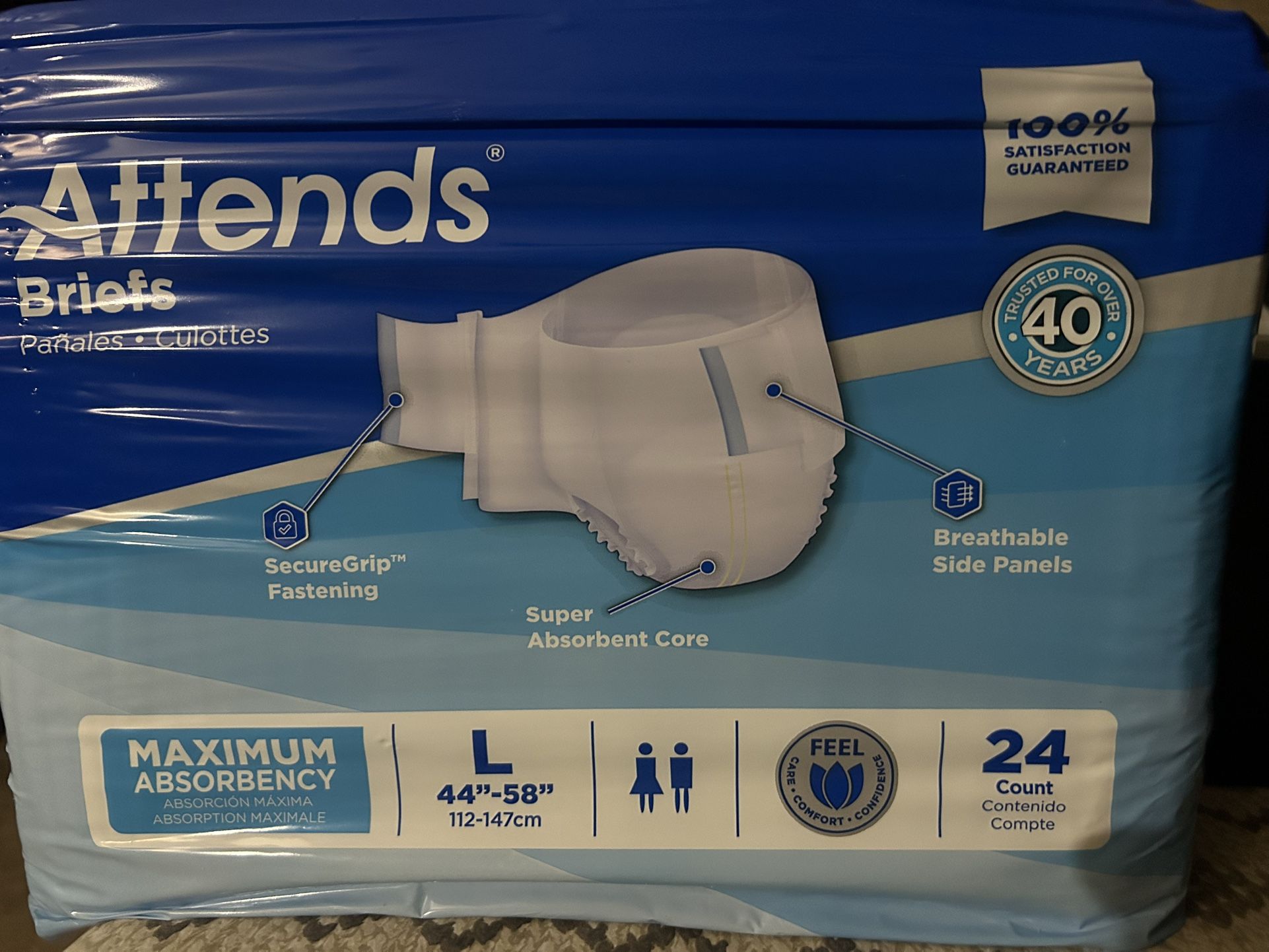 Attends Adult Incontinence Briefs, Extra Heavy Absorbency