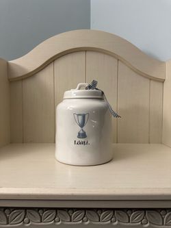 Rae Dunn "Reward" Ceramic Canister with Lid