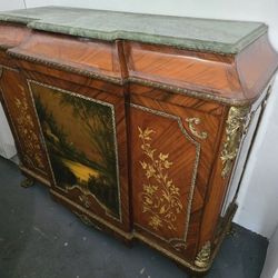 Vintage Cabinet With Hand-painted Artwork 