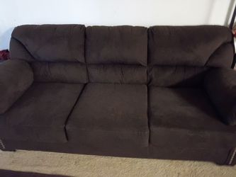 Dark Brown Microfiber 3-Seat Sofa