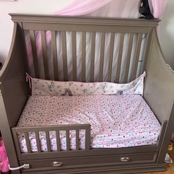 Gray Convertible Crib