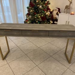 Grey And Gold  Console Table 
