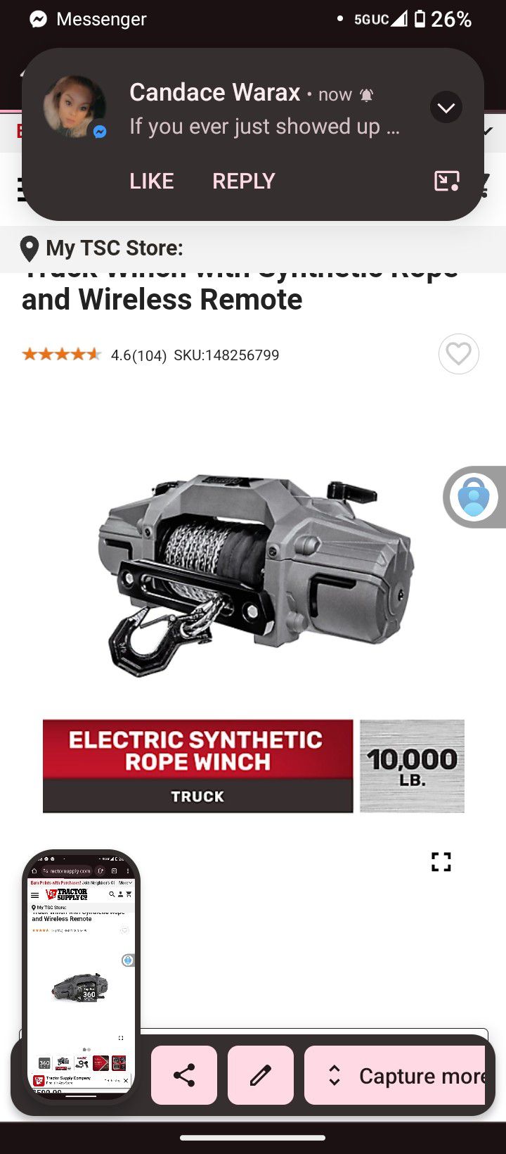 10,000 Lb Synthetic Winch Rope Traveler Brand New In The Box