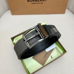 Burberry Men’s Belt With Box New Brand 