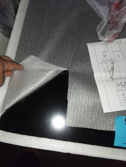 Five pc table black glass tap new