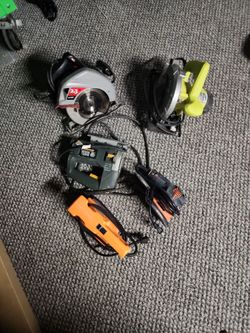 2 saws 2 Sanders and1 jigsaw