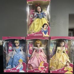 Disney Princess  2001 Brass Key porcelain Dolls 