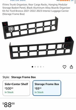 Bronco storage frame