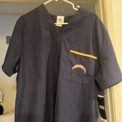 Chargers Scrub Top Size Medium 