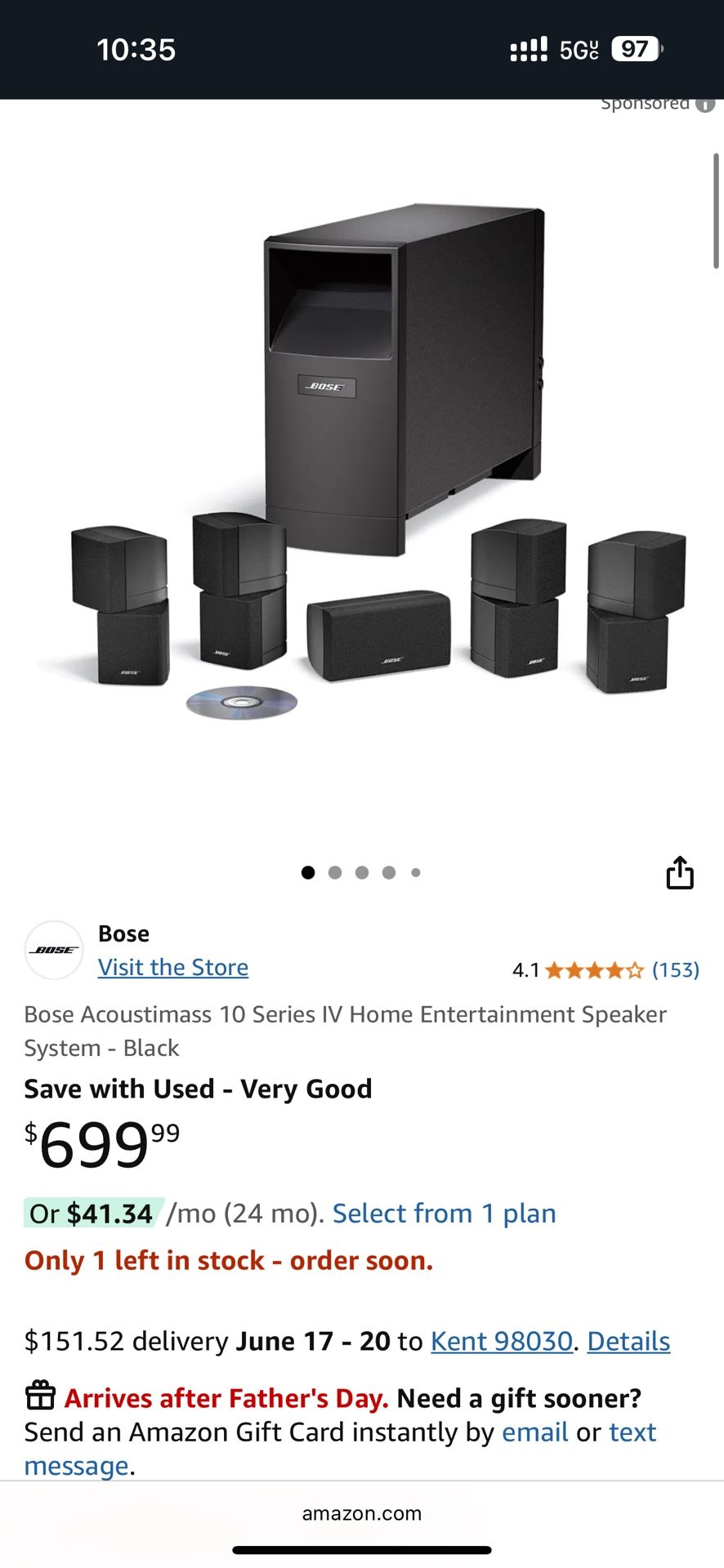 Bose Acoustimass 10 Series IV
