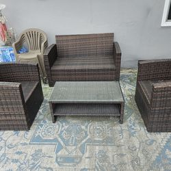 4 Piece Patio Furniture + Cushions