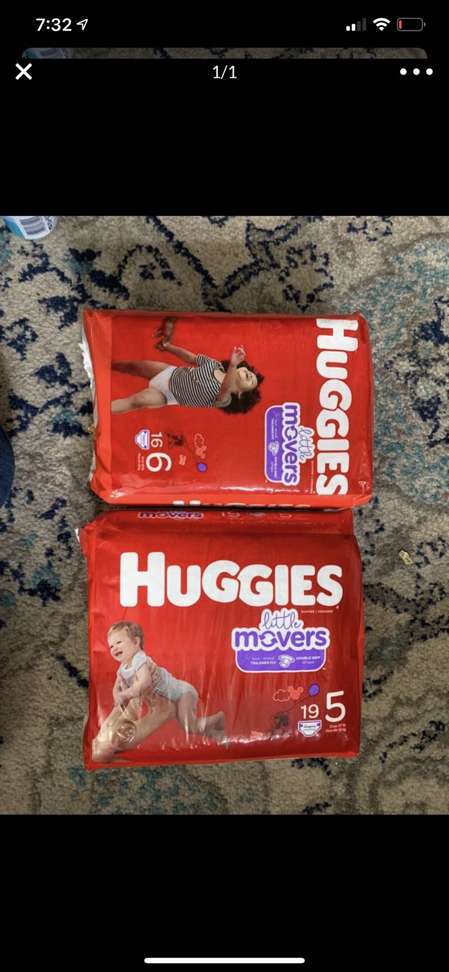 2 packs of huggies