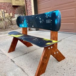 Custom Snowboard Bench. Ski Furniture 