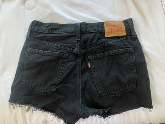 Levi High Waisted 501 Black Shorts