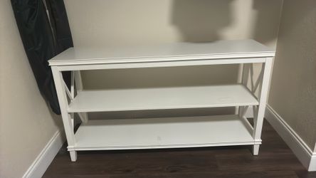 All White Wooden Stand