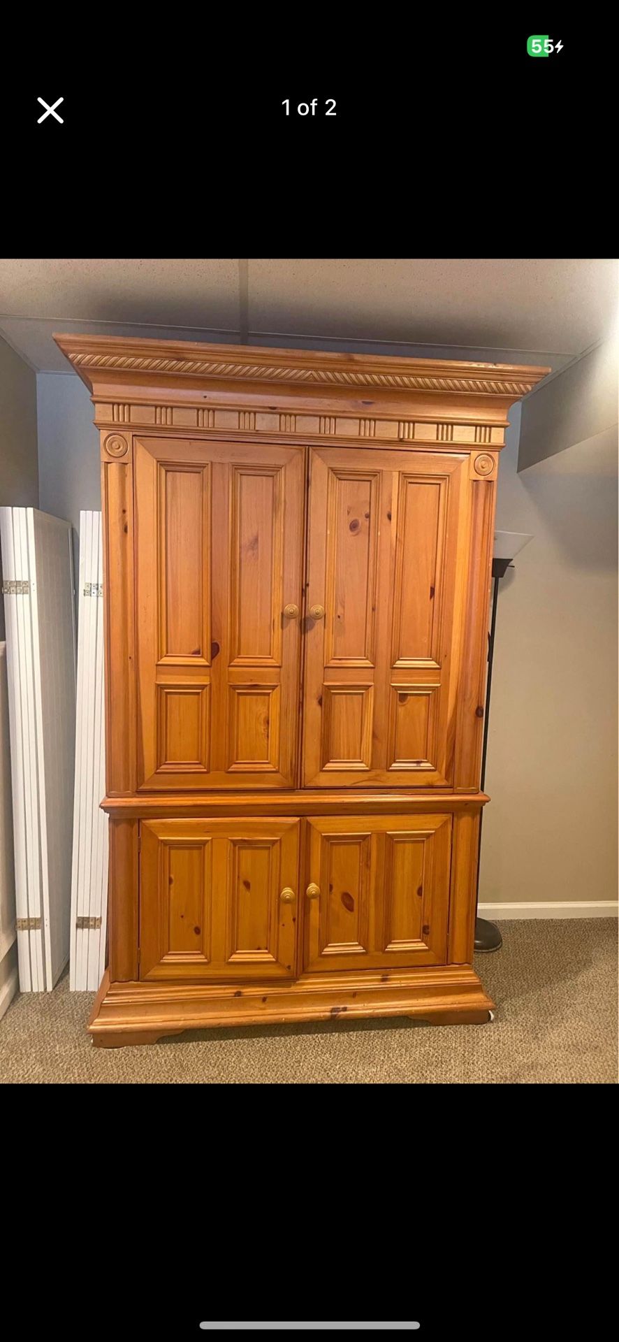 Solid Wood Wardrobe closet - 7ft Tall