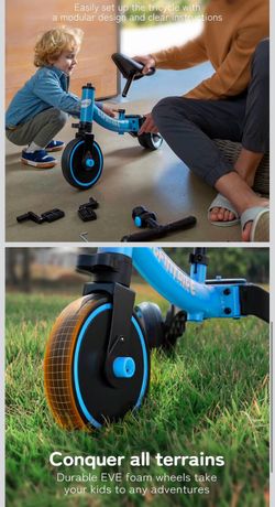 besrey 5 in 1 Toddler Bike for 1-4 Years Old Kids Balance Bike, Birthday Gift and Toy for Boys and Girls, Toddler Tricycle, Adjustable Seat Height and