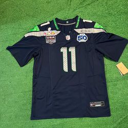 Seattle Seahawks Jaxson Smith-Njigba Super Bowl Blue 60 Jersey