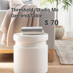 New White Ceramic End Table Studio Mc Gee Threshold 
