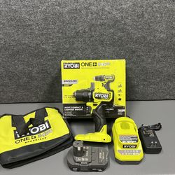 RYOBI ONE+ HP 18V Brushless Cordless Compact 1/2in. Drill/Driver Kit with (1) 1.5 Ah Batteries and Charger