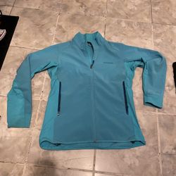 Patagonia Sky Blue Women’s Full Zip Jacket Polartec Windblock SZ Large