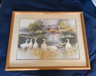 Dawna Barton 1986 Watercolor Geese Print