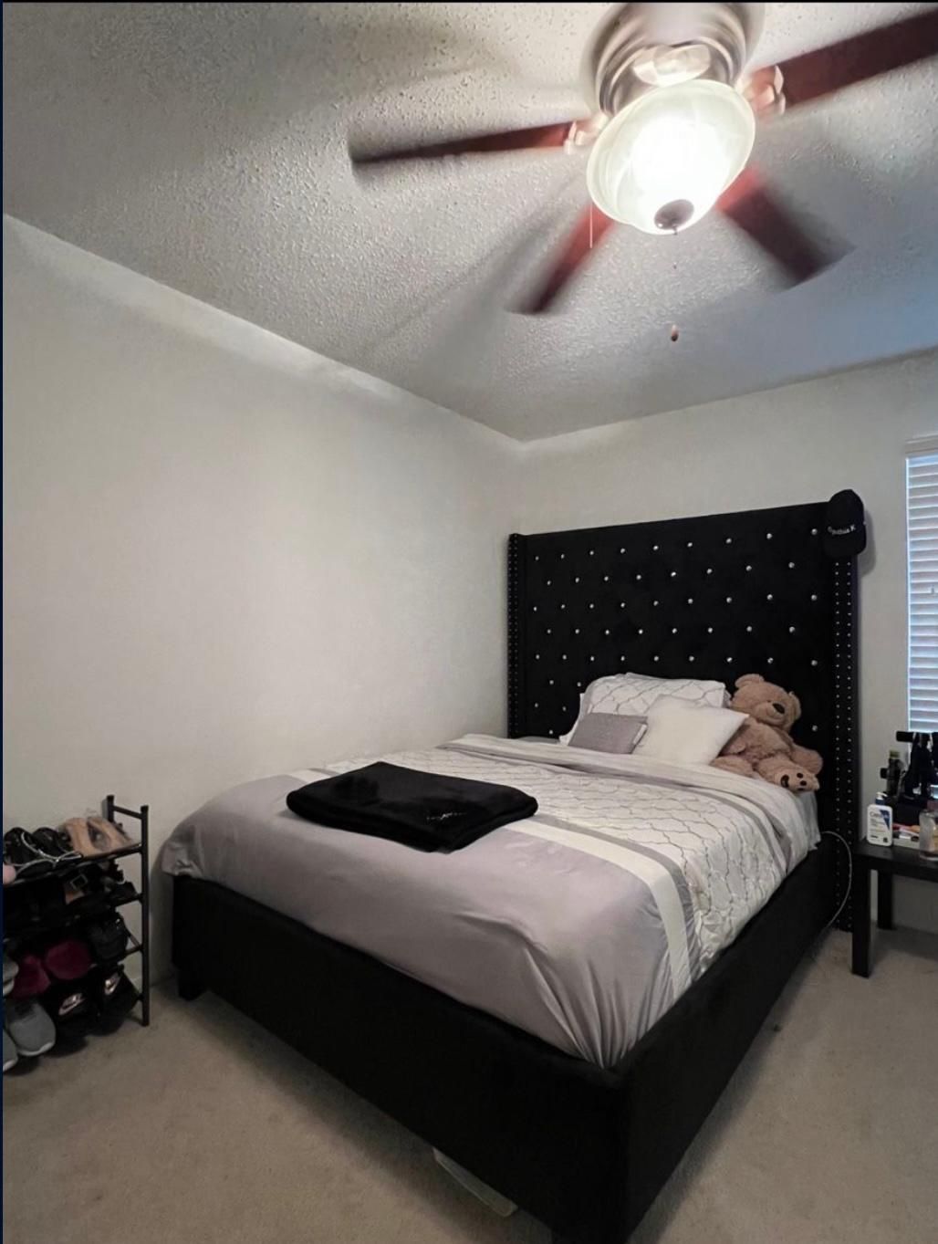 Queen size bedframe with mattress Upholstered