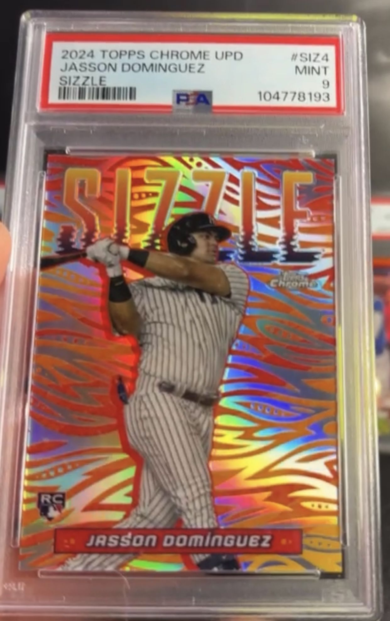 2024 Topps Chrome Jasson Dominguez Sizzle Rookie Card  Rc Yankees