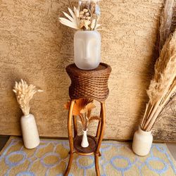 Vintage Rattan Plant Holder 