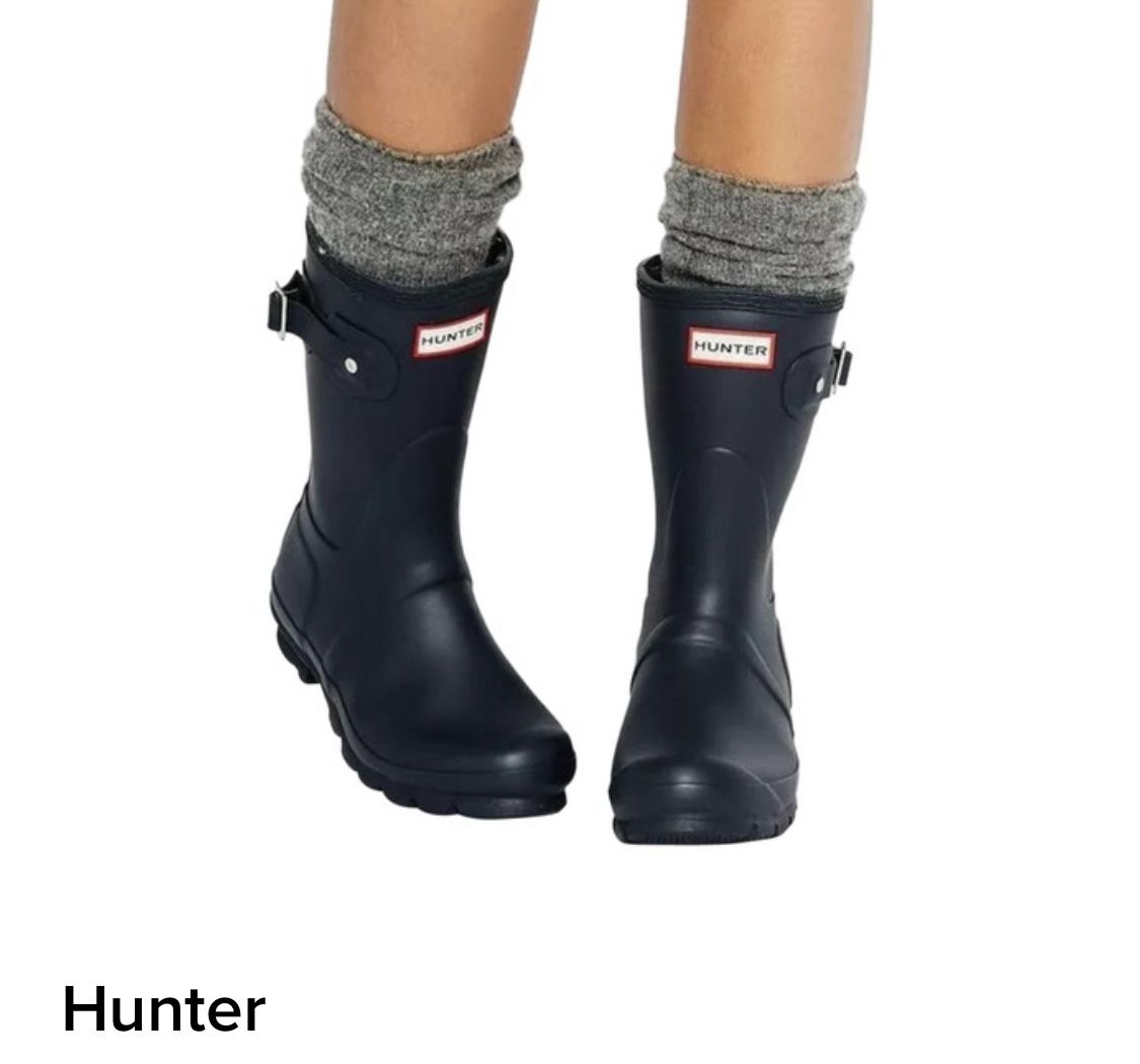 Hunters Women's Original Short Back Adjustable Rain Boots Sz 7