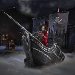 New HALLOWEEN 9.5 FT Dead Water Giant-Sized Animated LED Pirate Ship - sold out