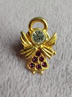 Gold And Purple Angel Pin