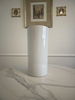 Tall White Ceramic Vase – Modern Minimalist 15”