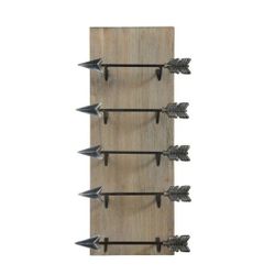 Creative Co-Op Wood & Metal Wall Wine Rack with Arrows (AZUSA)