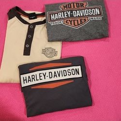 3 Harley-Davidson Motorcycle Shirts, Men's Size 2XL