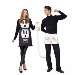 Plug Socket Adult Halloween Costume. Size XL (New) *2 Tunics.