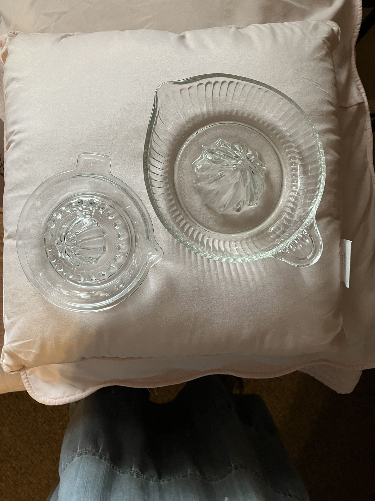 Two Vintage Glass Reamers/Juicers